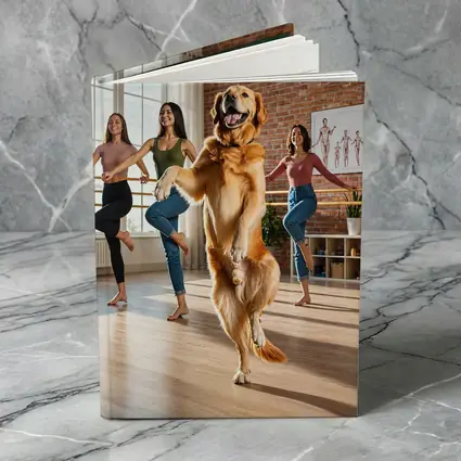 Golden Retriever Dancing With Women Dance Studio