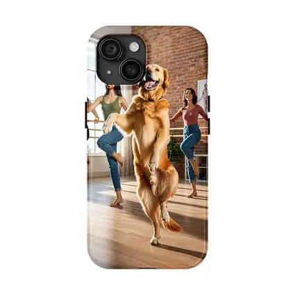 Golden Retriever Dancing With Women Dance Studio
