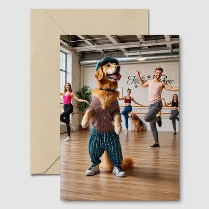 Golden Retriever Dancing in Dance Studio