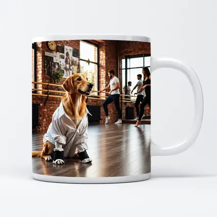 Golden Retriever Dog in Dance Studio