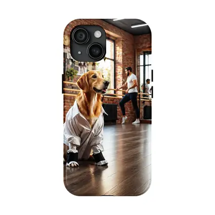 Golden Retriever Dog in Dance Studio
