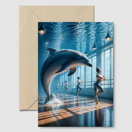 Dolphin Leaping In Ballet Dance Studio