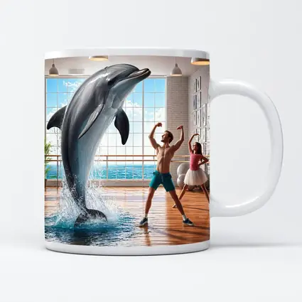 Dolphin Dancing With People In Studio