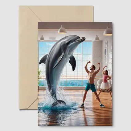 Dolphin Dancing With People In Studio
