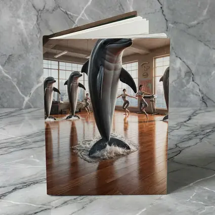 Dolphins Leaping Inside Urban Fitness Studio