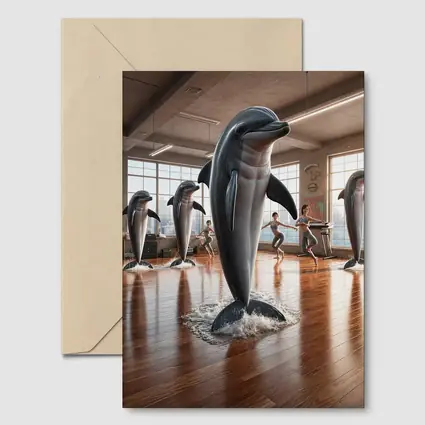 Dolphins Leaping Inside Urban Fitness Studio