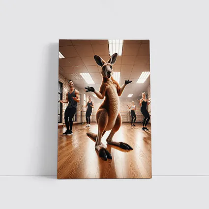 Kangaroo Dancing With People In Studio