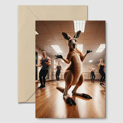 Kangaroo Dancing With People In Studio