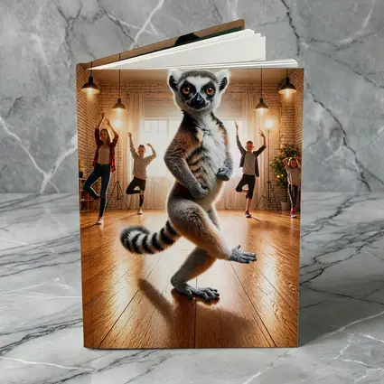 Ring Tailed Lemur Dancing In Yoga Studio
