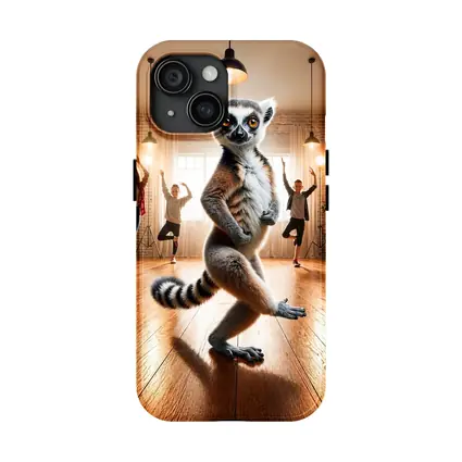 Ring Tailed Lemur Dancing In Yoga Studio
