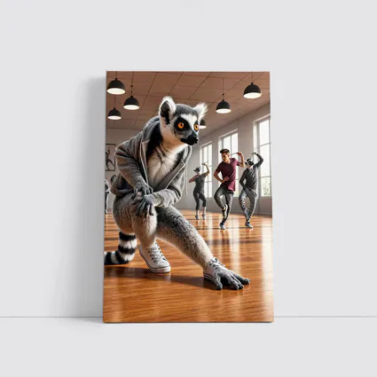 Ring Tailed Lemur Dancing in Dance Studio