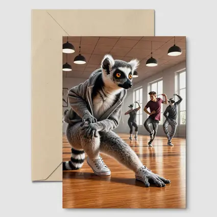 Ring Tailed Lemur Dancing in Dance Studio