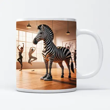 Zebra Wearing Sneakers in Dance Studio