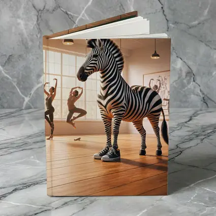 Zebra Wearing Sneakers in Dance Studio