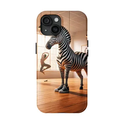 Zebra Wearing Sneakers in Dance Studio
