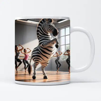 Zebra Dancing With Women In Studio