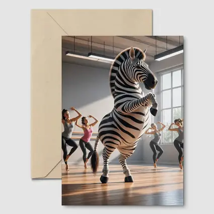 Zebra Dancing With Women In Studio
