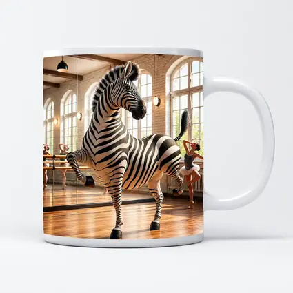 Zebra Dancing in Ballet Studio