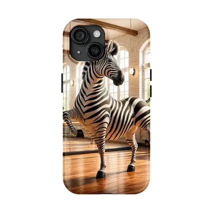 Zebra Dancing in Ballet Studio