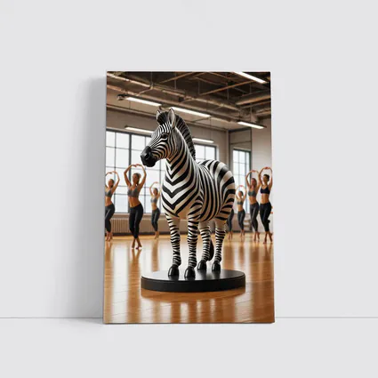 Zebra Sculpture Inside Dance Fitness Studio