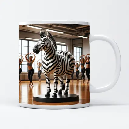Zebra Sculpture Inside Dance Fitness Studio