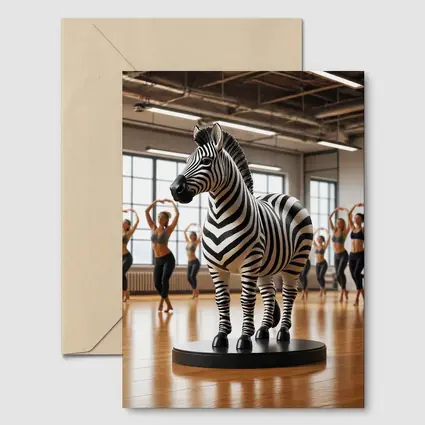 Zebra Sculpture Inside Dance Fitness Studio