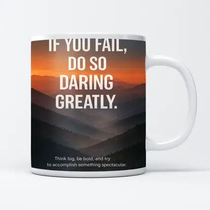 Mindset Fail Daring Greatly Mountain Sunset Quote