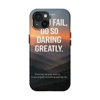 Mindset Fail Daring Greatly Mountain Sunset Quote