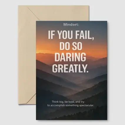 Mindset Fail Daring Greatly Mountain Sunset Quote
