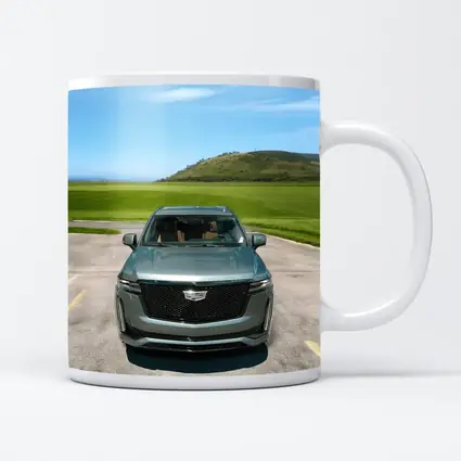 Cadillac Escalade Dark Emerald Green Nature Background