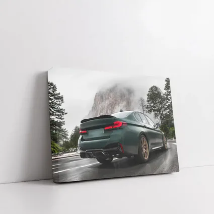 BMW M5 CS Dark Green Misty Mountain Road