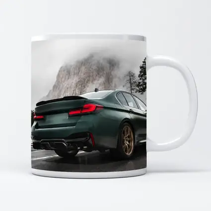 BMW M5 CS Dark Green Misty Mountain Road