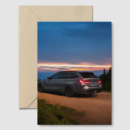 BMW M3 Touring Wagon Sunset Mountain Road