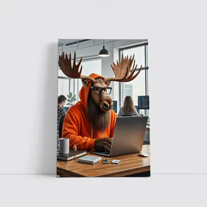 Moose Programmer Working in Office Setting
