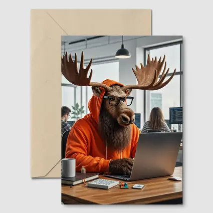 Moose Programmer Working in Office Setting