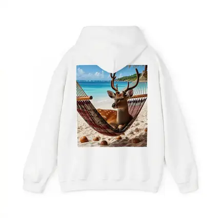 Deer Relaxing in Hammock on Beach