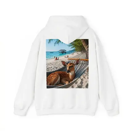 Spotted Deer Relaxing in Beach Hammock