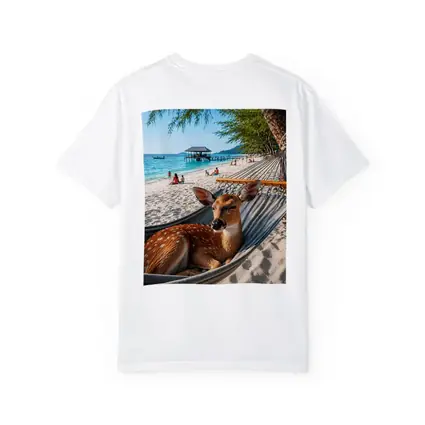 Spotted Deer Relaxing in Beach Hammock