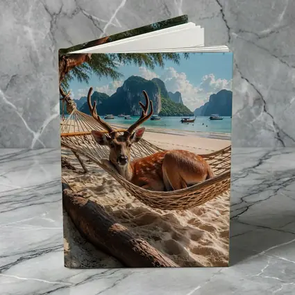 Deer Relaxing in Hammock Tropical Beach