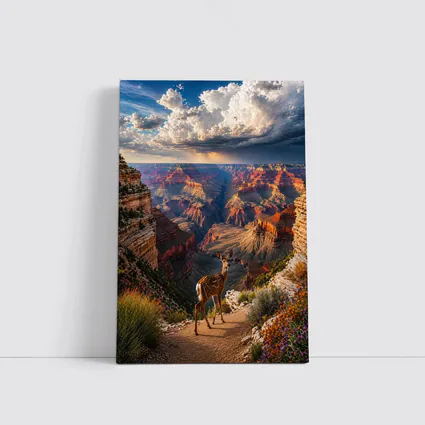 Deer Standing At Grand Canyon Overlook