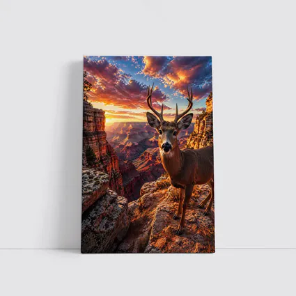 Deer Standing at Grand Canyon Sunset
