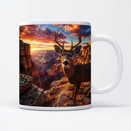 Deer Standing at Grand Canyon Sunset