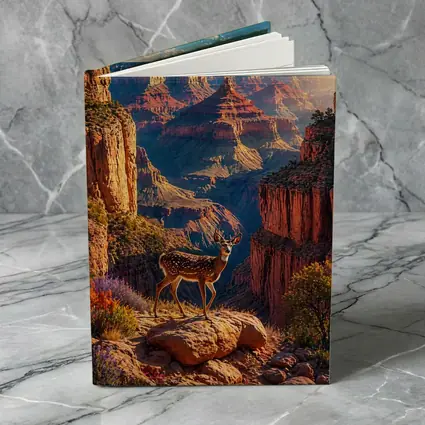 Deer Standing Over Grand Canyon Sunset