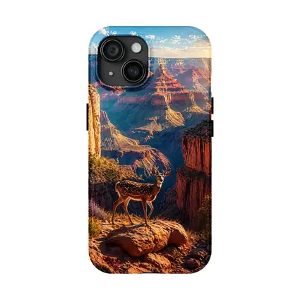 Deer Standing Over Grand Canyon Sunset
