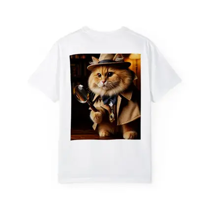 Detective Cat With Magnifying Glass Library