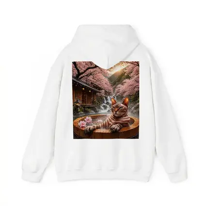 Devon Rex Cat Japanese Onsen Cherry Blossoms