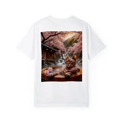 Devon Rex Cat Japanese Onsen Cherry Blossoms