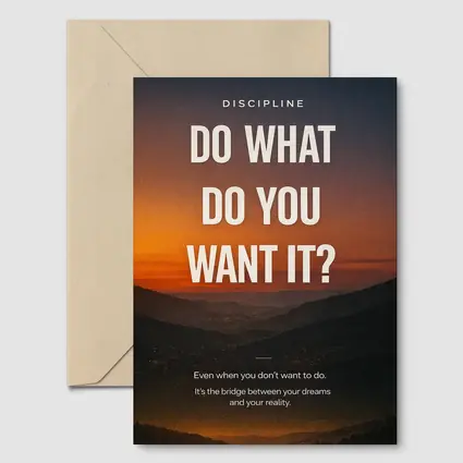 Discipline Motivation Quote Sunset Mountain Landscape