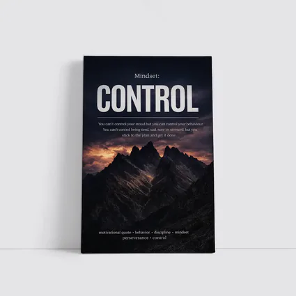 Mindset Control Motivational Quote Mountain Dark