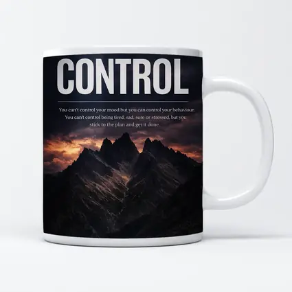 Mindset Control Motivational Quote Mountain Dark